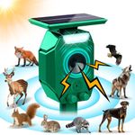 Radar Animal Repellent Outdoor, Ultrasonic Squirrel Cat Deterrent, Solar Power Deer Rabbit Repeller with Flash Light, Waterproof Chipmunk Raccoon Dog Skunk Repellent for Yard Garden Farm Orchard