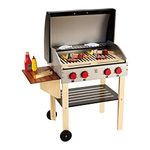 Hape Gourmet BBQ Grill and Shish Kabob Wooden Kitchen Play Food Set with Accessories