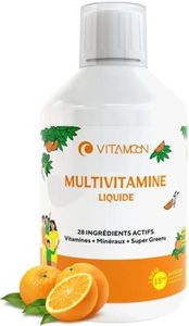 Multivitamines liquide avec minéraux pour femmes, hommes et enfants | Vitamine A B C D3 E ZINC + mélange Super Vert | Immunité & énergie | Vegan | Vitamoon