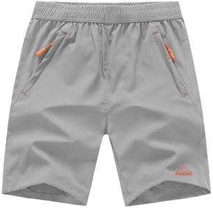 TBMPOY Men's Comfortable Long Swim Trunk Summer Beach Surfing Shorts(Light Gray,us L)