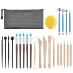 Levin 25 PCS Polymer Clay Tools, Ceramics Clay Sculpting Tools Kits, Air Dry Clay Tool Set for Adults, Kids, Pottery Craft, Baking, Carving, Drawing, Dotting, Molding, Modeling, Shaping Clay Tools Kit