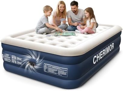 CHERIMOR Air Mattress Queen with Built in Pump, 18" Raised Comfort, 48Hr Leak-Tested Inflatable Blow Up Mattress, 3-Min Inflation, 800lbs Honeycomb Coil Support Matelas Gonflable for Guest & Sleepover