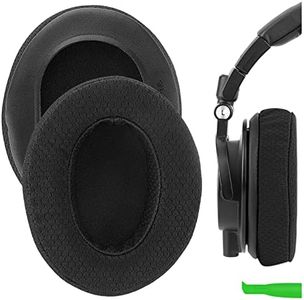 Geekria Comfort Extra Thick Mesh Fabric Replacement Ear Pads for ATH M50X, M50XBT, M60X, M50XBT2, M50, M40X, M30, M20, M10 Headphones Ear Cushions, Headset Earpads, Ear Cups Repair Parts (Black)