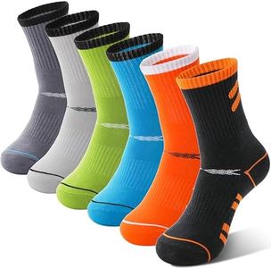 Sandsuced Kids Boys Socks Athletic Sport Basketball Youth Crew Cotton Soft Breathable Gift Outdoor Socks 6 Pairs Stocking Stuffers 3 4 5 6 7 8 9 10 11 12 13 14 years(Oblique Stripes,5-8 Years)