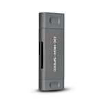 JJC 3-in-1 USB 3.1 Memory Card Reader for UHS-II SDXC SDHC SD, MMC, RS-MMC, MMCmicro, MMCmobile, miniSD, microSD, microSDXC, microSDHC and UHS-I Cards, for Windows MacOS Chrome - Gray