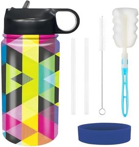 rickyh style Kids Water Bottle with Straw Lid Insulated Stainless Steel Reusable Tumbler Gifts for School, Toddlers, Girls, Boys 14oz
