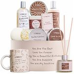 Birthday Gifts for Women, Birthday Gift Basket, Bath and Spa Gift Set for Women, Luxury Birthday Spa Gift Box, Vit E & Shea, Rich Bath Essentials in Coconut Scent, Happy Birthday Mug & More