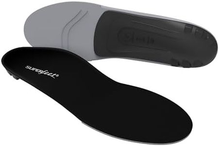 Superfeet Unisex Orthotics Arch Support Cushion Insoles, Black, Size G