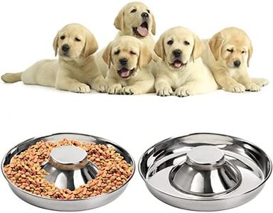 SOUJOY 2 Pack Stainless Steel Puppy Bowls, Pet Slow Feeder Bowls, Non-Skid Dog Food and Water Bowl, Feeding Weaning for Small Medium Large Dogs, Cat, Pets, Multiple Puppies