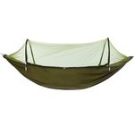 Homestic Portable Camping Hammock with Mosquito Net | Nylon Hammock for Indoor - Outdoor | Green