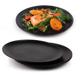 VolCraft Ceramic Black Matte Full Size Dinner Plates, Dinnerware Serving Plate Thali, Ceramic Plates for Dinner, Snack Plate,Size 10 inch, Microwave Safe,Oven Safe Set of 6 Plates