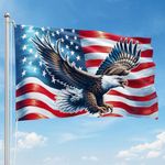 FLAGWIX American Eagle Flag for 4th of July Decorations - American Flags for Outside 4x6 ft - Veteran Gifts for Men Women, Veterans Day Memorial Day Decorations for Garden Decor