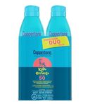Coppertone Kids Sunscreen Spray SPF 50 Duo Pack, Hypoallergenic Sunscreen for Kids, Water Resistant Face and Body Spray Sunscreen for Children, Octinoxate and Oxybenzone Free, 2 x 215mL