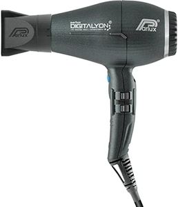 Parlux Digitalyon Anthracite Digital Hair Dryer with Slim Hair Straightening Nozzle for a Frizz-Free Straight Hair Look. Quiet with 2 Speeds and 4 Temperatures and Cold Air Button