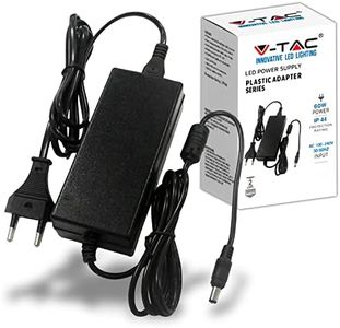 V-TAC Adaptador de Corriente 12V 60W 5A - Fuente de Alimentación para Cámaras, Tiras LED, Módems - Transformador 12V Doméstico para Pantallas, Equipos Electrónicos - Entrada AC 100-240V