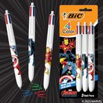 BIC 4-Color Marvel's Avengers Edition Retractable Ball Pens, Medium Point (1.0mm), 1-Count Pack, Retractable Ball Pen With Long-Lasting Ink, MMXRRAP3-A-AST