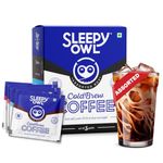 Sleepy Owl Assorted Cold Brew Coffee Bags | 5 Delicious Flavours - French Vanilla, Dark Roast, Cinnamon, Hazelnut, Original | Easy 3 Step Overnight Brew - No Equipment Needed | Makes 15 Cups | 100% Arabica