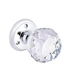 Hiatt Hardware - Glass Round Door Knob - Polished Chrome - 1 Pair - Fixings Included - 60mm Diameter - Interior Use