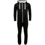 Urban Road Unisex Plain Onesie | Men & Women All-in-one Lounge-wear Black