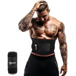 FITPUT Sweat Slim Belt Made of Neoprene, Stomach Belt for Men and Women Non-Tearable, Sauna Belt for Tummy Exercise Fitness Waist Trainer, Slim Belt for Men (Black)