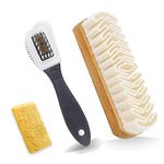 Suede and Nubuck Cleaning Brush Kit, 2 PCS Leather Brush Cleaner Hard-Wearing Crepe Brushes Magic Silicone Shoe Brush with 1 PCS Suede Decontamination Eraser