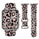LHWINYI Leopard Print Compatible with Apple Watch Band for Women Girls 38mm 40mm 41mm, Cheetah Print Sport Strap for iWatch Series Ultra SE 8 7 6 5 4 3 2 1, Brown Leopard