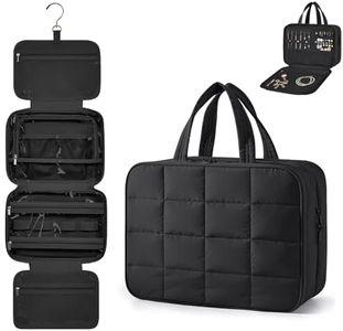 Blissora Hanging Travel Toiletry Bag for Women Men Valentines with Jewelry Organizer, Waterproof Cosmetic Bag Makeup Case Large Capacity, Travel Essentials, Travel Accessories Women (Black, L)
