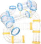 Hamster Tube Guinea Pig Toys 2 Set Transparent Curved Pet Cage Tunnel Hamster Toy DIY Connection Tunnel Excercise Tube for Rat and Small Animal Hamster Accessories