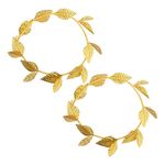 UNVOJL 2-Piece Gold Leaf Headband Roman Leaf Crown Gold Leaf Head Ring Greek Crown Headdress for Christmas Party Decoration Photo Shoot Props