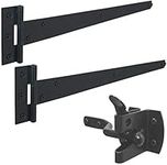 IRONTITE® Black Garden Gate Fitting Kit 12", Gate Hinges & Gate Latch for Wooden Gates, Ideal for Hanging Wooden Garden Gates, Weather Resistant for Using Gate Latches & Hinges Outdoor.