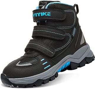 Littleplum Boys Snow Boots Winter Waterproof Antiskid Boots Hiking Outdoor Shoes for Kids(Toddler/Little Kid/Big Kid) Black Little Kid Size 10.5