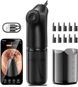 Water Powered Ear Cleaner with Camera, Electric Ear Wax Removal Tool with Camera, FSA HSA Eligible, Ear Irrigation Kit with 4 Clean Mode, Safe & Effective Ear Cleaning Kit for Adults with 10 Ear Tips