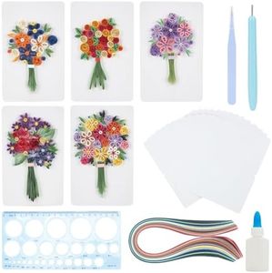 WEBEEDY Paper Quilling Kit 20 Sets Flower Card Quilling Kit with Paper Quilling Strips Tools Paper Quilling Set DIY Handmade Arts Crafts Christmas Valentine's Day Birthday Gifts