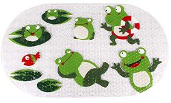 Mayco Bell Bathroom Accessories Bathtub Mats and Shower Mat for Kids Anti Bacterial,Phthalate Free,Latex and Machine Washable Cartoon Pattern Mats Materials (Frog)