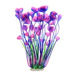 ALEGI Large Freshwater Aquarium Plants Artificial Plastic 16 inch,Fish Tank Plants Decoration Ornaments,Purple