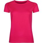 Ladies Breathable Performance Sports T Shirt (M, Deep Pink)