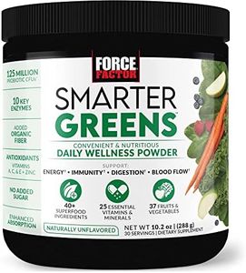 Force Factor Smarter Greens Daily Wellness Powder to Support Energy, Immunity & Digestion, Greens Powder, Superfood Powder with Vitamins, Minerals, and Probiotics, Naturally Unflavored, 30 Servings