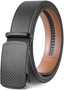 Coipdfty Mens Belt- Ratchet Leather Belts for Men, Dress Belts for Casual Jeans Uniform Golf with Minimalist Belt Buckles, Trim to Fit