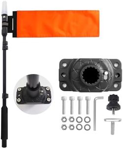 Xprite Kayak Safety Flag with 360° LED Light, Telescoping Orange Flag Pole, Battery Powered Navigation Lights for Night Kayaking, Fishing, Canoeing, Boating & Paddling