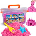 Kidology Magic Play Sand Kit for Kids | Natural Kinetic Sand with Molds and Tools | Soft Sand Clay Dough Toy Set for Kids | Sensory Learning Art and Craft Activity Kit for Gift