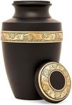Eternal Harmony Cremation Urns for Human Ashes Adult Female & Male - Elegant Cremation Urns for Burial with Velvet Bag, Handcrafted Funeral Urns for Adult Ashes Men & Women - Black, Large