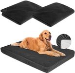 Dog Bed Covers Replacement Washable 100% Waterproof Soft Dog Bed Sheet Black 2 Pack 42" x 28" L