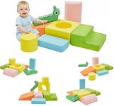 QUCHI Climbing Toys for Toddlers, Baby Climbing Blocks, 7-Piece Soft Foam Climbing Blocks Set, Baby Climbing Toys, Toddler Playtime Corner Climber Foam Play Gym for Climbing Crawling and Sliding