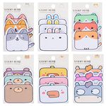 DASHUAIGE 6 Packs Cute Animal Sticky Notes, Sticky Notes Kawaii Stationary self-Adhesive Sticky Note Pads for Pet Lovers Office School Supplies Gifts (C)