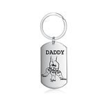 Jewelstruck Dad Gifts Fist Personalized Keychain Engraved Family Name Custom Fathers Day Key Chain for Men (Daddy-3 names)