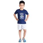 Clothe Funn Boys Coordinate Set (Navy, Grey AOP, 7-8 Years)