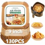 Air Fryer Disposable Paper Liner - 9.5In Square 130/200PCS Air Fryer Parchment Paper Baking-Oil-Proof Water-Proof,Parchment Paper Liners Air Fryer Cooking Baking Paper (130PCS-9.5Inch Square)