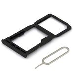 MMOBIEL DUAL SIM Card Slot Tray Holder Replacement Compatible with Huawei P30 Lite New Edition 2020 - Incl. SIM Pin - Black