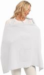 Wimst Muslin Nursing Cover Breastfeeding for Women, Soft and Breathable Breastfeeding Cover with Rigid Hoop for Nursing Apron (White)