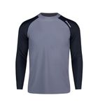 SURFEASY Men's long Sleeve Rash Guard Swim Shirt, UPF 50+ Sun Protection Quick Dry Rashguard Surf Swimming Shirts(Grey/Black,M)